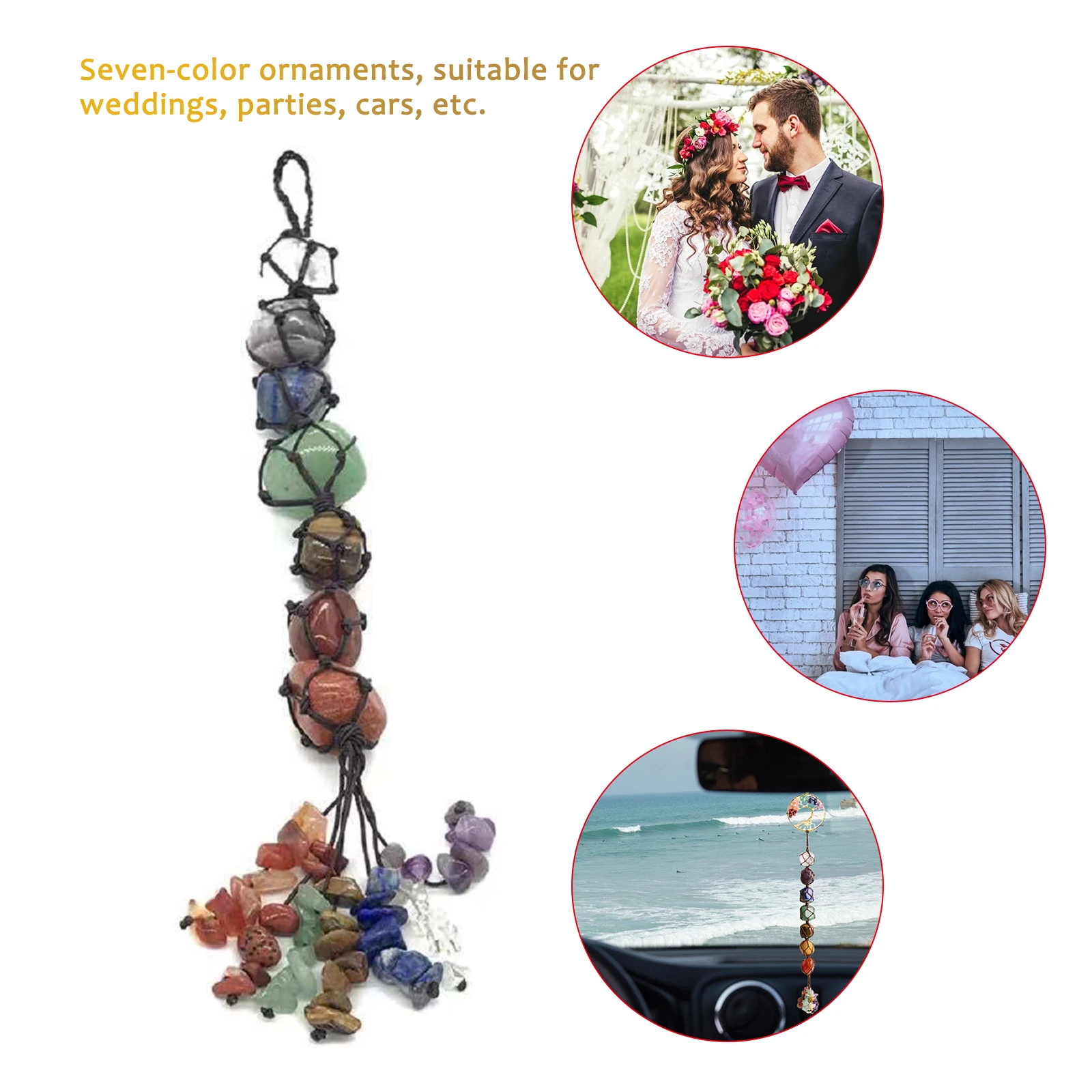 

Hanging Ornament Christmas Decoration Supplies Healing Crystals Tree Of Life Seven Chakras Ornaments