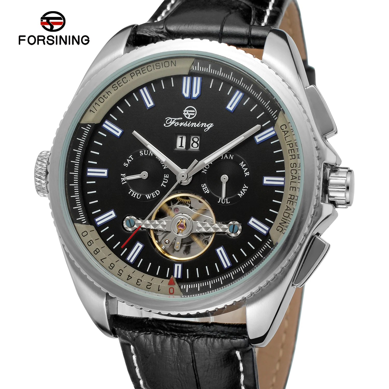 

High Quality 4136 Popular Mens with Day and Date WristWatch Custom Tourbillon Mechanical Watch