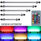 1 шт. RGB светодиодный ная лампа для аквариума, освещение для аквариума, водонепроницаемая подводная погружная Светодиодная лампа с дистанционным управлением, Детская лампа 19 см-58 см