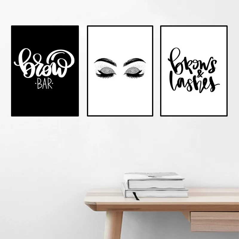 Smoky Makeup Canvas Painting Fashion Girl Poster Brows Wall Art Decor Picture Eyelash For Posters Aesthetic Room | Дом и сад