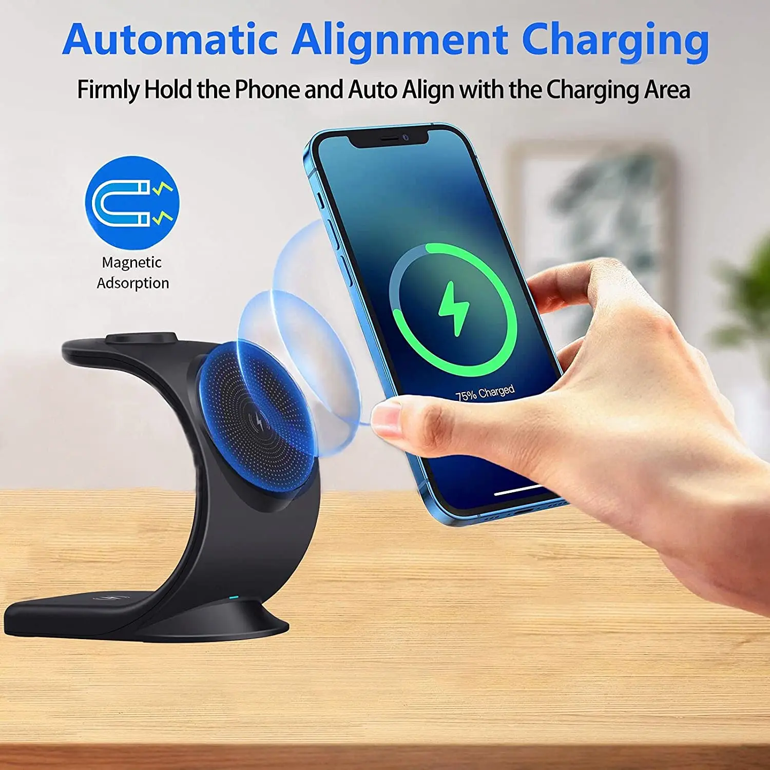 3in1 15w magnetic wireless charger fast charging station for apple iphone 13 12 pro max airpods 2 3 4 apple watch 2 3 4 5 6 7 free global shipping
