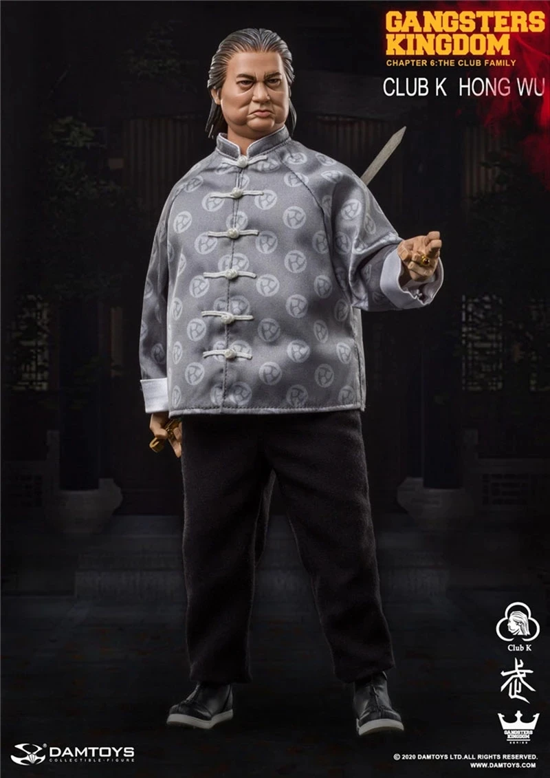 

DAMTOYS GK020 Full Set 1/6 Gangsters Kingdom Club K Hong Wu Figure Model 12'' Sammo Hung Action Body Toys