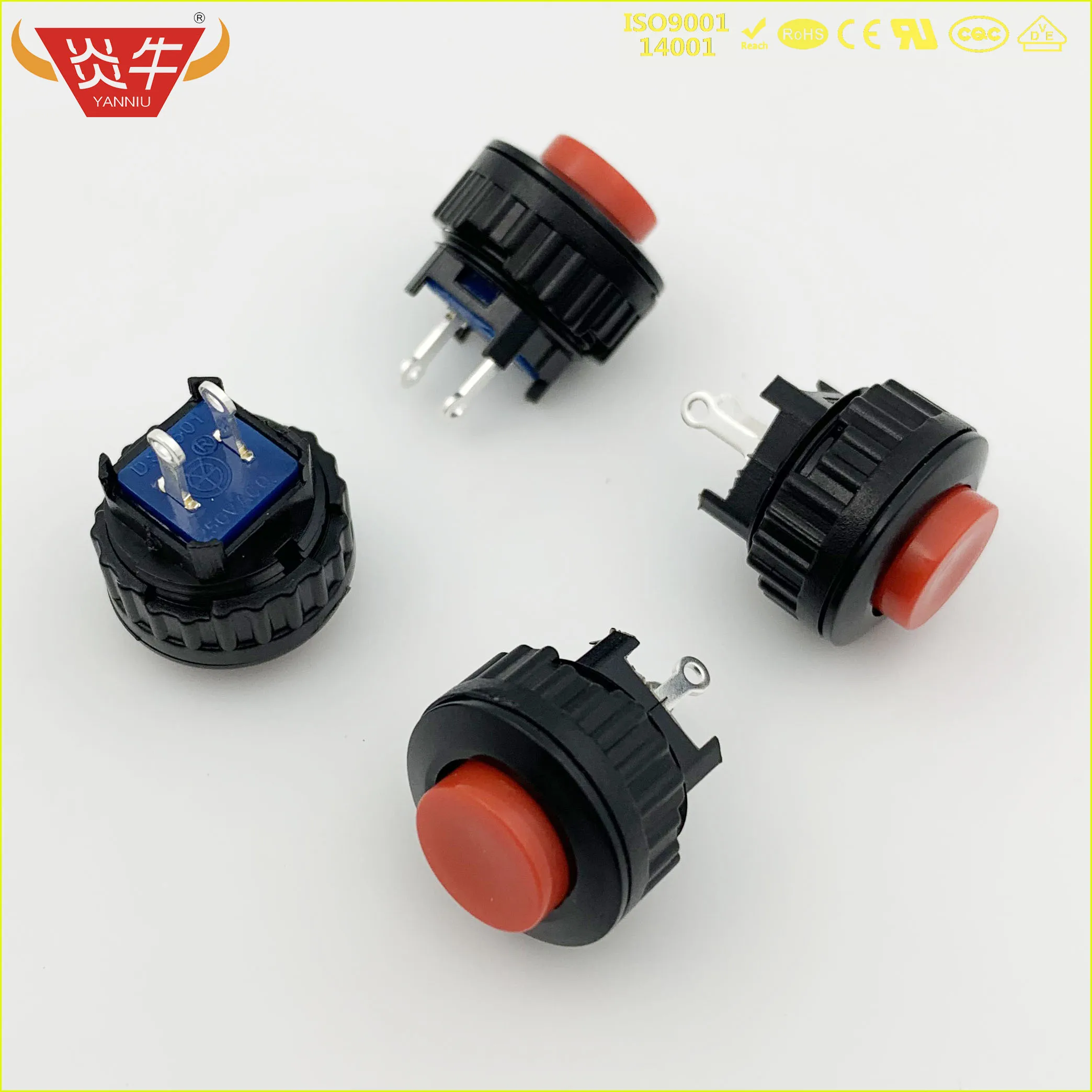 

DS-501 ON-OFF DS-500 OFF-ON 2 pin Momentary Type ON-OFF 14mm Dia Round Push Button Switch Self-recovery no LOCK