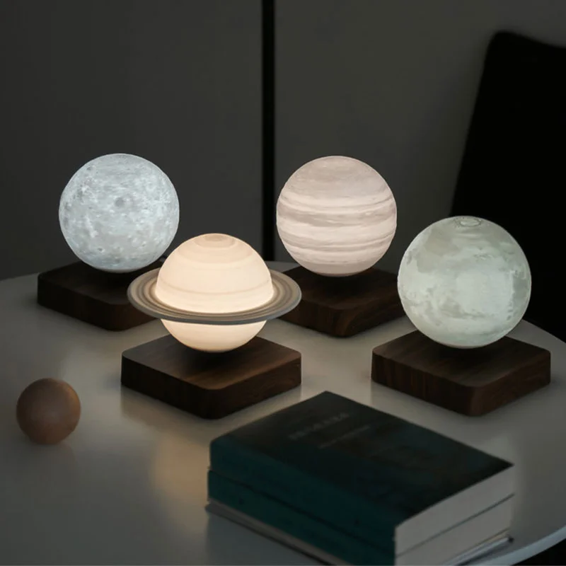 저렴한 3D 자기 부상 달 램프 야간 조명 회전 Led 달 플로팅 램프 홈 인테리어 휴일 토성 빛, 참신 선물