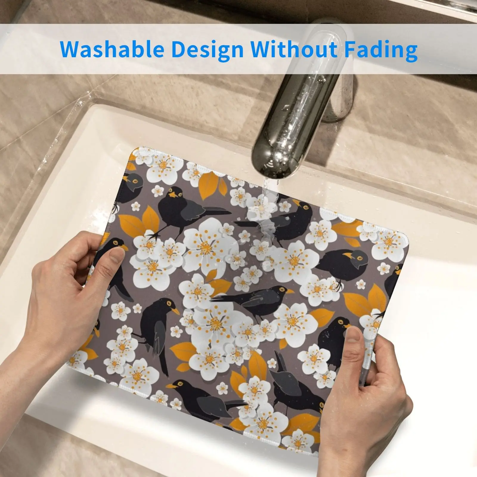 

Waiting For The Cherries Ii Mouse Pad DIY Print Flower Floral Birds Animals Animal Bird Fly Cherries