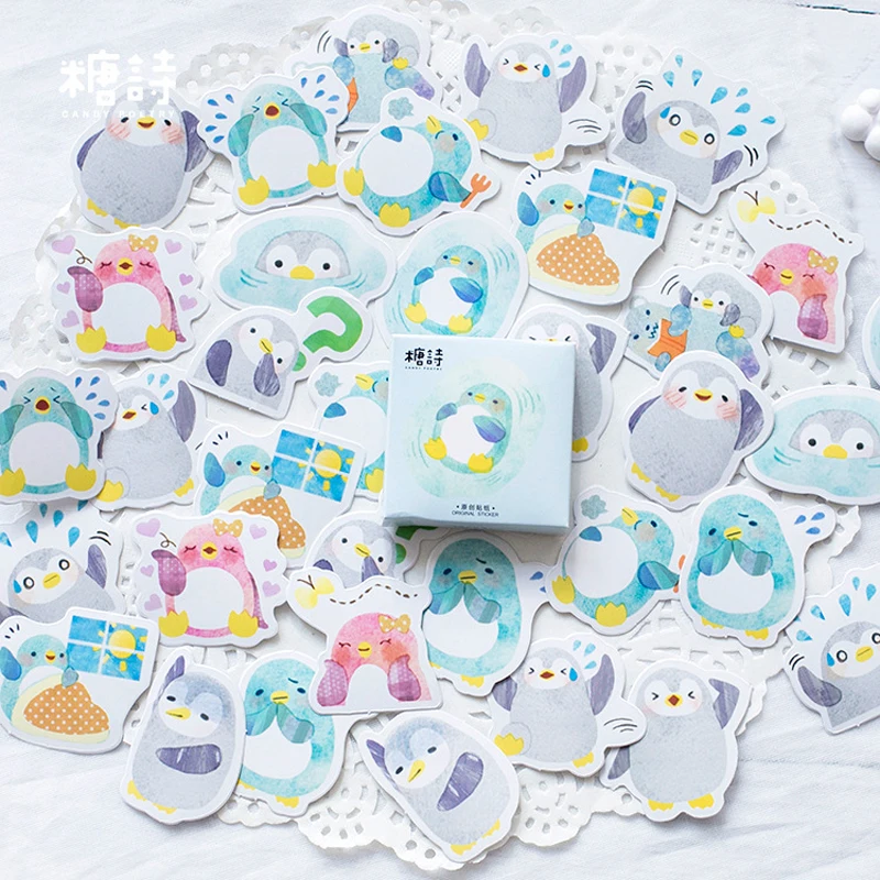 

45 pcs /Boxed Stickers Little Penguin diy stickers Handbook Album Decorative Sealing stickers