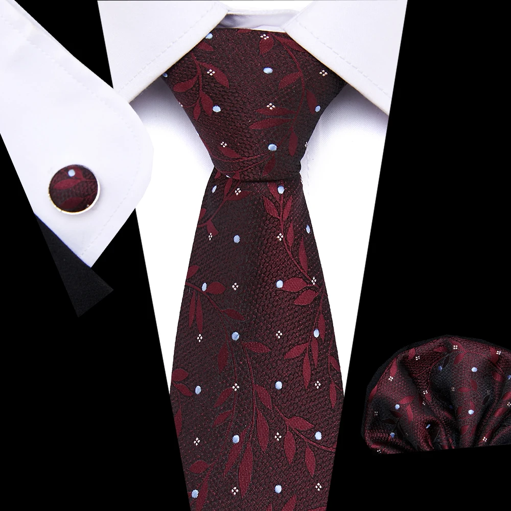 

Vangise Brand Hot sale Festive Present Tie Pocket Squares Cufflink Set Necktie Plaid Shirt Accessories Man's Dropshipping