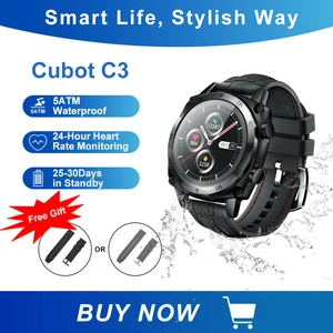 Cubot C3 Smartwatch 2020 1.3 inch Waterproof 5ATM Heart Rate Monitor
Sport Touch Fitness Tracker Smart Watch for Men Android IOS