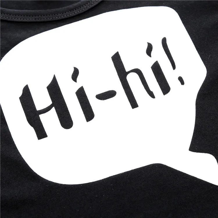 2020 Autumn Baby Babe Clothing 2PCS Sets Infant Long-sleeved Letter Cotton Black T-shirt &amp Pants SAY Hi-Hi Clothes |