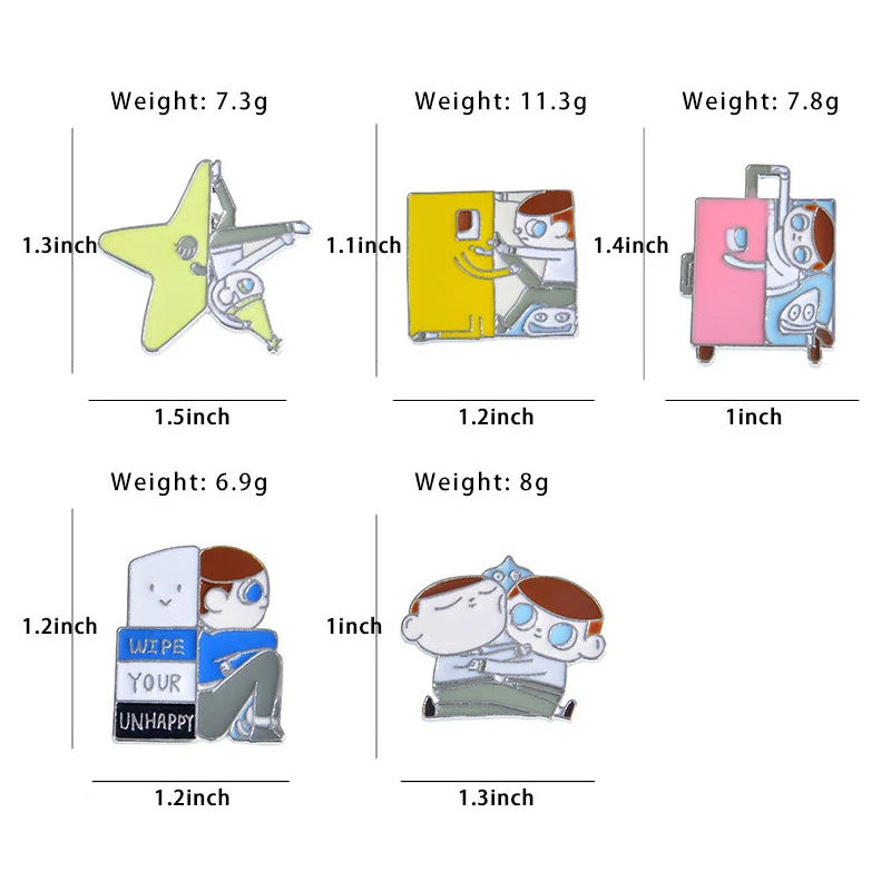 5 видов животных брошка мультфильм милый ящик Звезда Маленький мальчик буквы