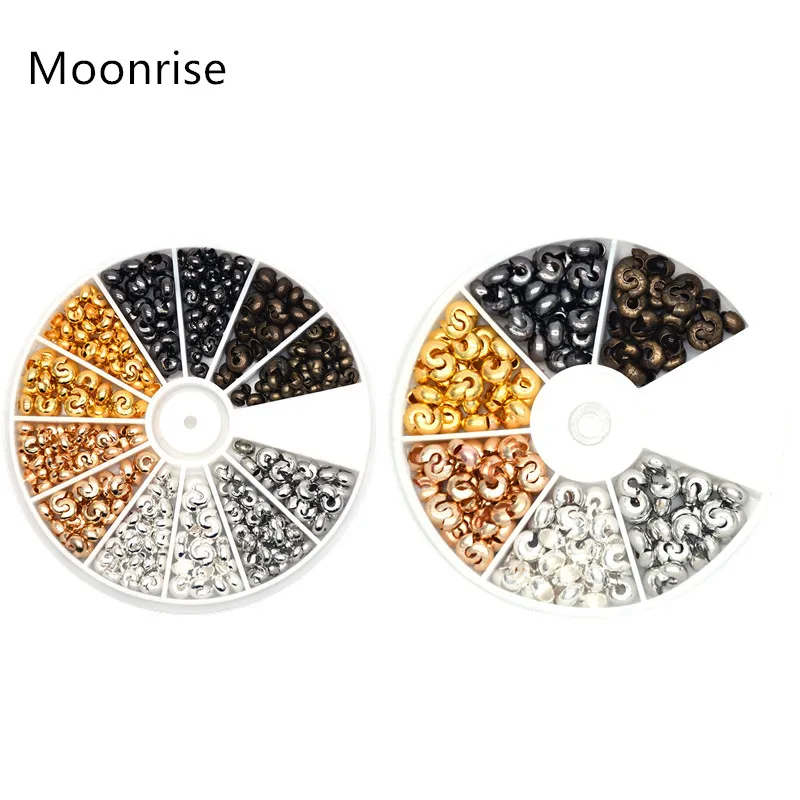 500 шт./кор. 6 цветов 3/4/5 мм Смешанные стильные железные Обжимные бусины крышки