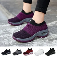 women fashion fitness sneakers breathable mesh casual shoes platform slip on sneakers walking shake shoes