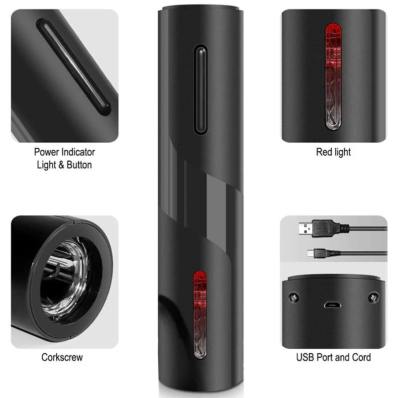 Electric Wine Opener Rechargeable Automatic Corkscrew Bottle with Foil Cutter &amp USB Charging Cable Suit for Home Us | Дом и сад