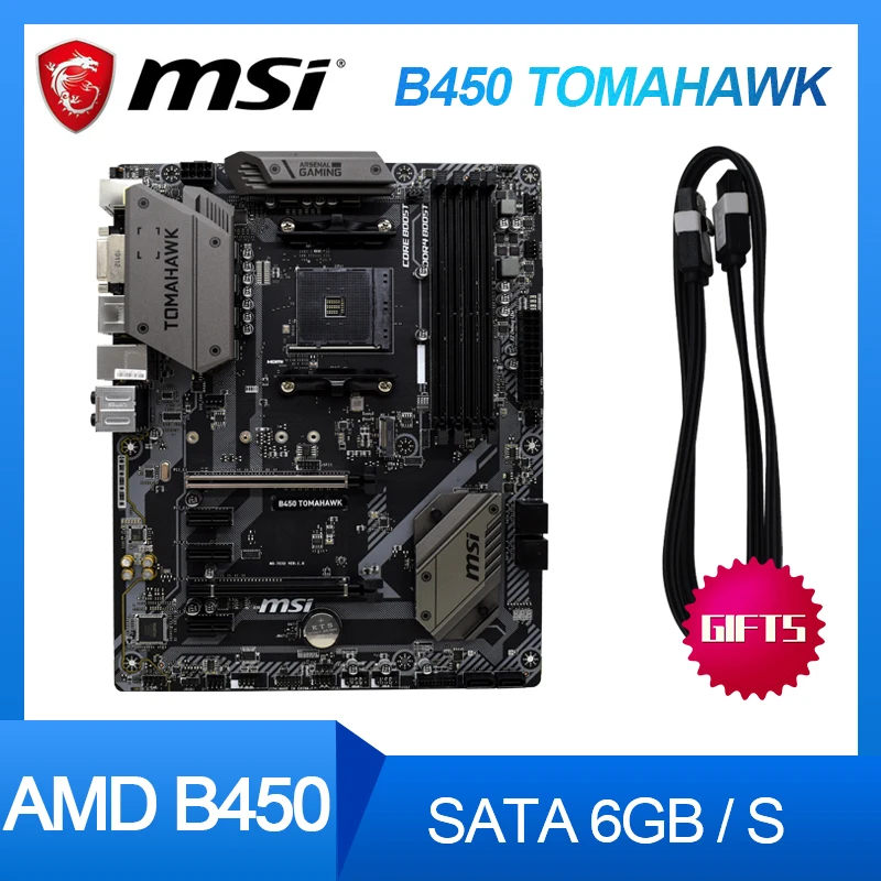 MSI B450 TOMAHAWK системная плата AMD DDR4 AM4 оригинальная настольная материнская Socket PCI E 3 0