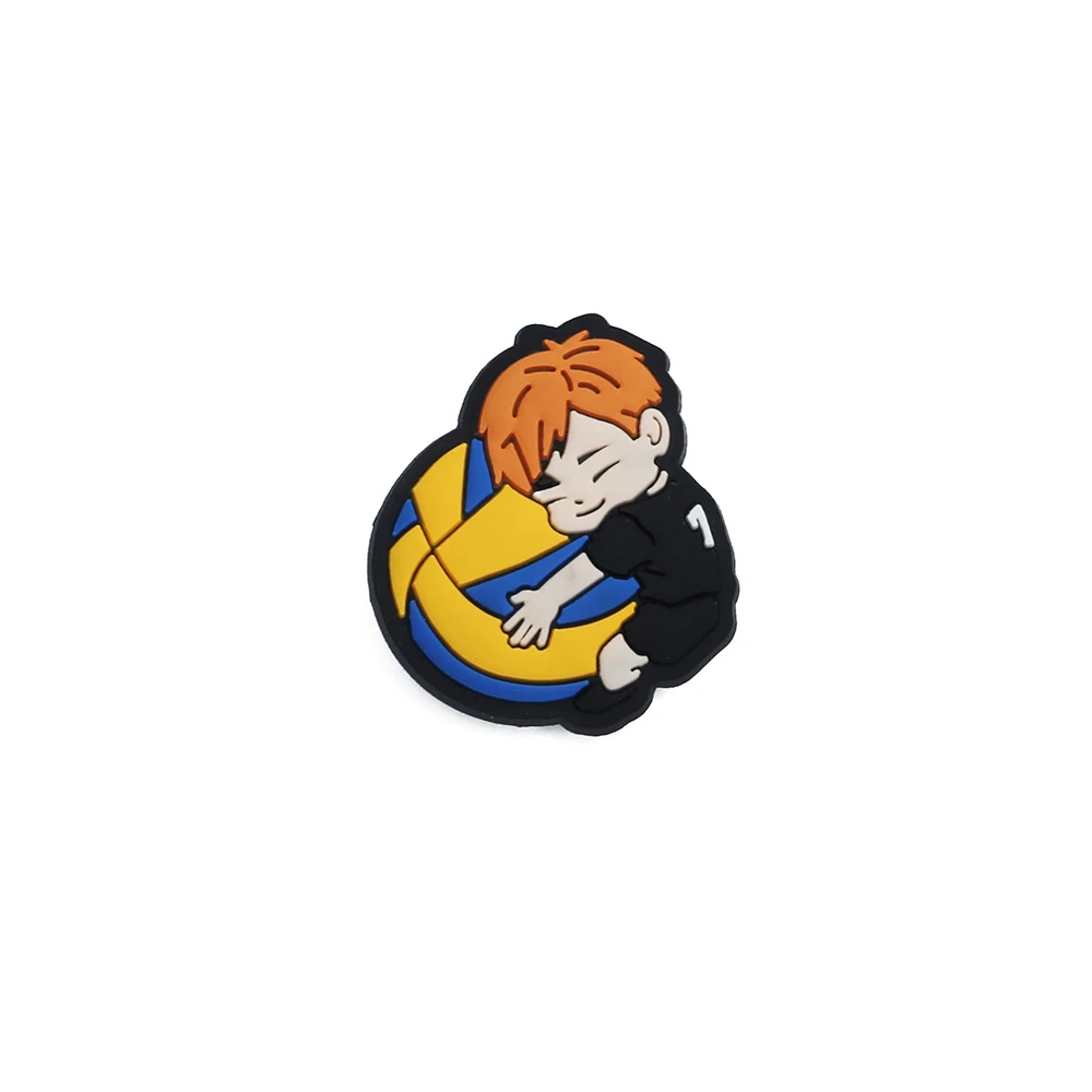 1pcs Japanese Manga Shoe Charms Hot Anime Volleyball children PVC Shoe Accessories Decoration Fit Croc Jibz Party Kids Gifts