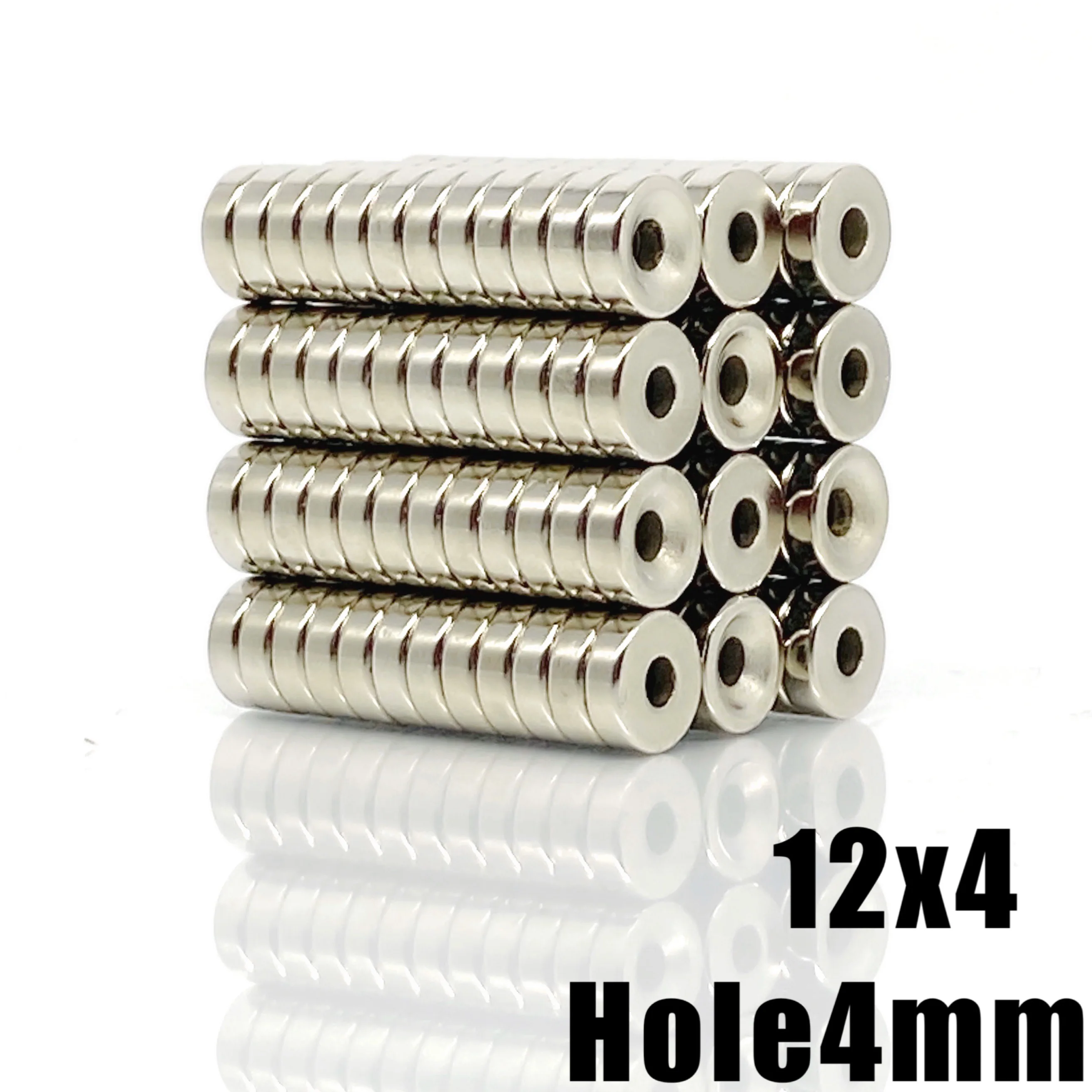 

10/20/50/100PCS 12x4-4 mm N35 Powerful Magnetic 12*4mm Hole 4mm Countersunk Neodymium Magnet Permanent NdFeB Magnets 12*4-4mm