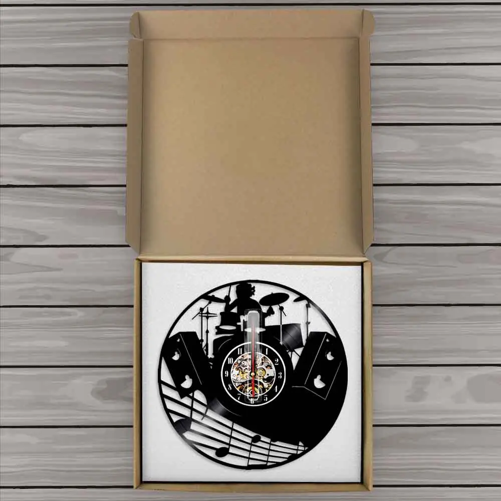 Комплект для барабана настенные часы Rock N Roll с виниловой пластиной музыкальные