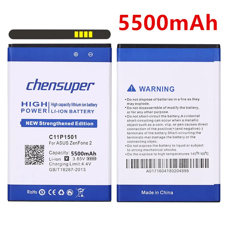 Аккумулятор chensuper 5500 мАч C11P1501 для телефона ASUS ZenFone 2 Laser Selfie ZE550KL ZE601KL Z00LD Z011D ZD551KL Z00UD