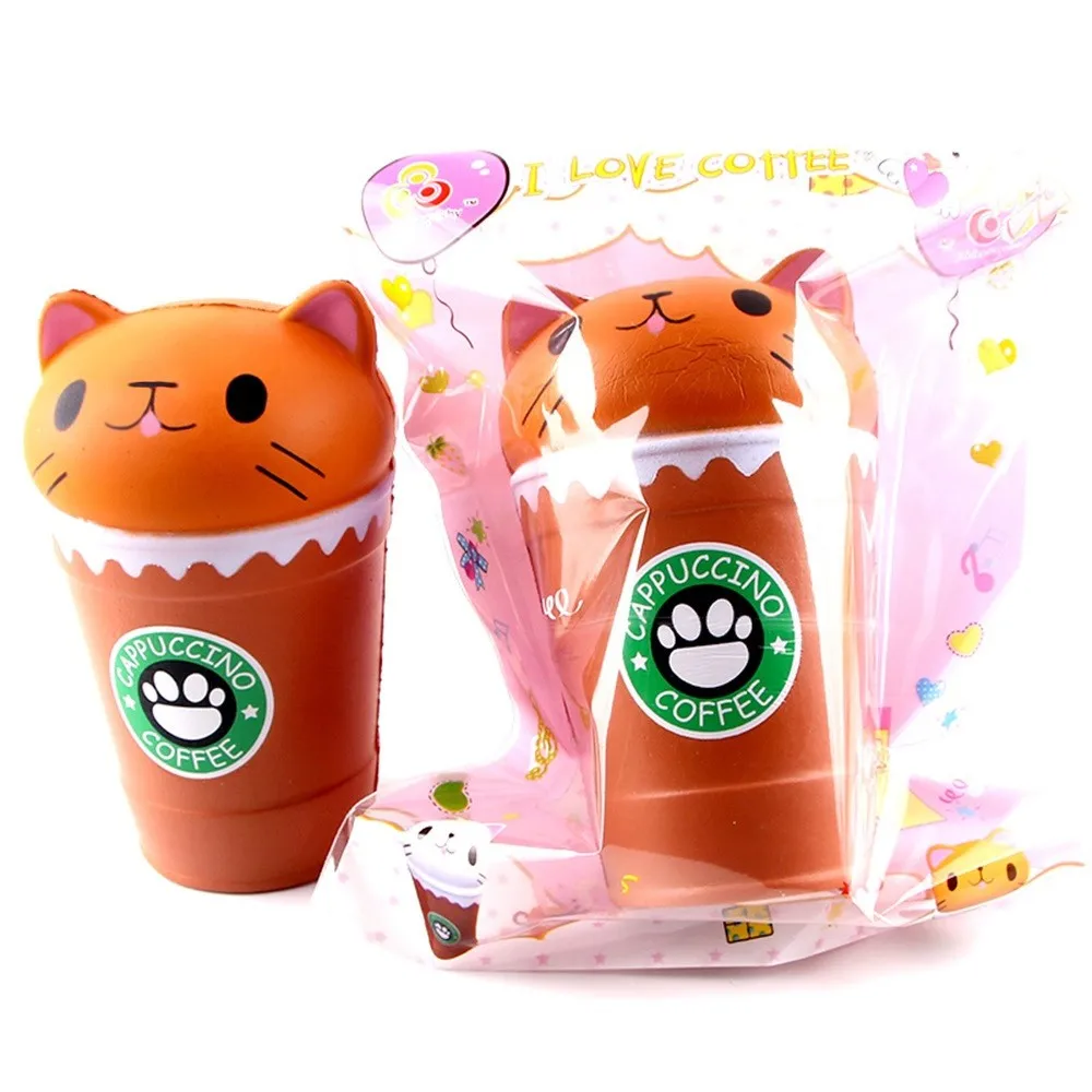 

Cut Coffee Cup Cat Scented Slow Rising Toy Collection Gift Creative Stress Relief Toys Kawaii Decorative Ornaments