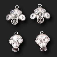 6pcs silver plated 3d biochemical maskes alloy pendants punk necklace bracelet accessories diy charms for jewelry crafts making