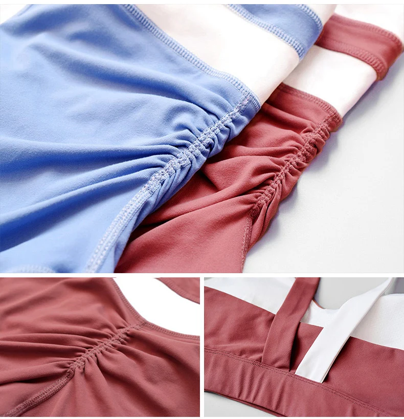 

WOHUADI 2pcs Women Yoga Set Fitness Gym Clothes Running Bra+Pants Yoga Leggings Jogging Sport Suit 2020 New Two-color patchwork