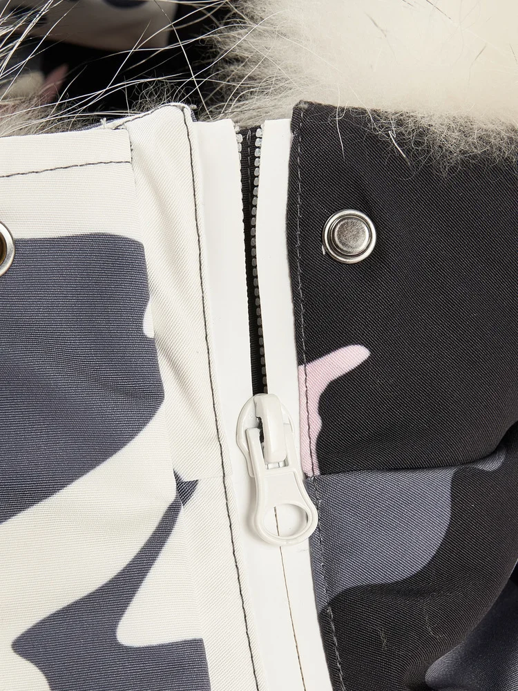 Детская Одежда Bosideng пуховик с большим меховым воротником и капюшоном для