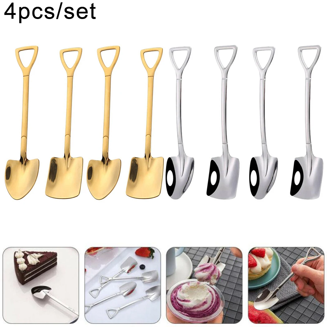 

4Pcs Spoons Coffee Decor Drinking Gadget Ice Cream Kit Kitchen Set Shovel