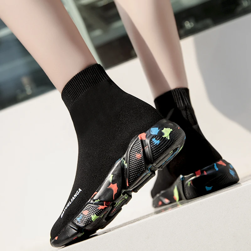 

YUELIANG носки унисекс обувь ботильоны мужские кроссовки для бега высокие спортивные беговые кроссовки дышащая мягкая подошва для улицы