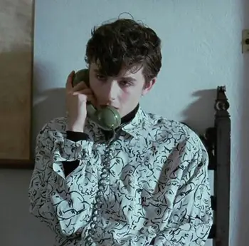 Spring and Autumn Men's Floral Shirt Call Me By Your Name Movie Timothy The Same Loose European and American Long-sleeved Shirt 1