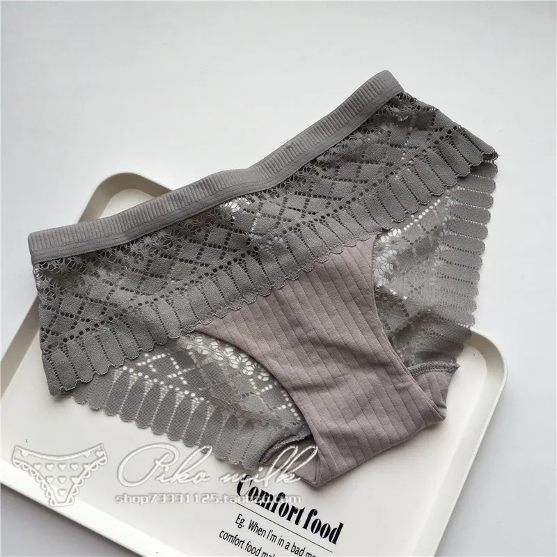 light gray SP& CITY японские милые хлопковые трусики для женщин, мягкое нижнее белье, сексуальное женское белье, одноцветные геометрические трусы с рисунком - Цвет: light gray