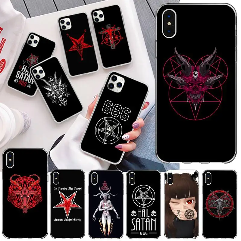 topcashop pentagram 666 demonic phone case for iphone 12 pro max mini 11 pro xs max 8 7 6 6s plus x 5s se 2020 xr cover free global shipping