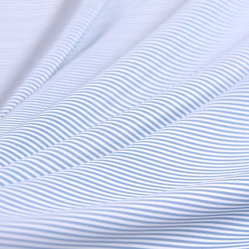 

135cm width blue fine lines custom sand-washed silk crepe de chine fabric digital printing silk fabric