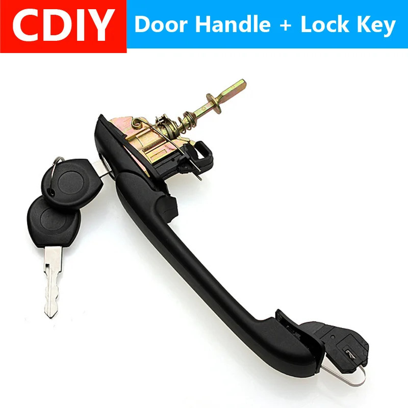 Автомобильная Черная передняя правая/левая дверная ручка + ключ блокировки для VW
