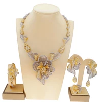 yulaili top quality american diamond jewelry set new design women elegant flower shap party does not change color jewelry sets