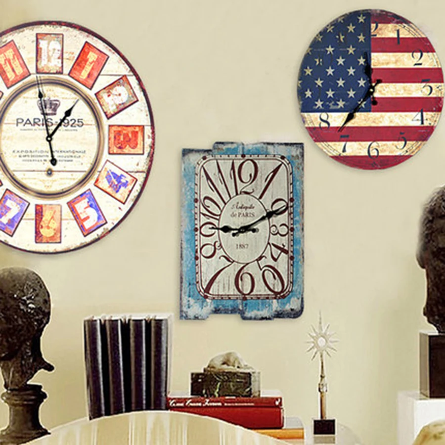 Большие креативные настенные часы современный дизайн винтажные цифровые для