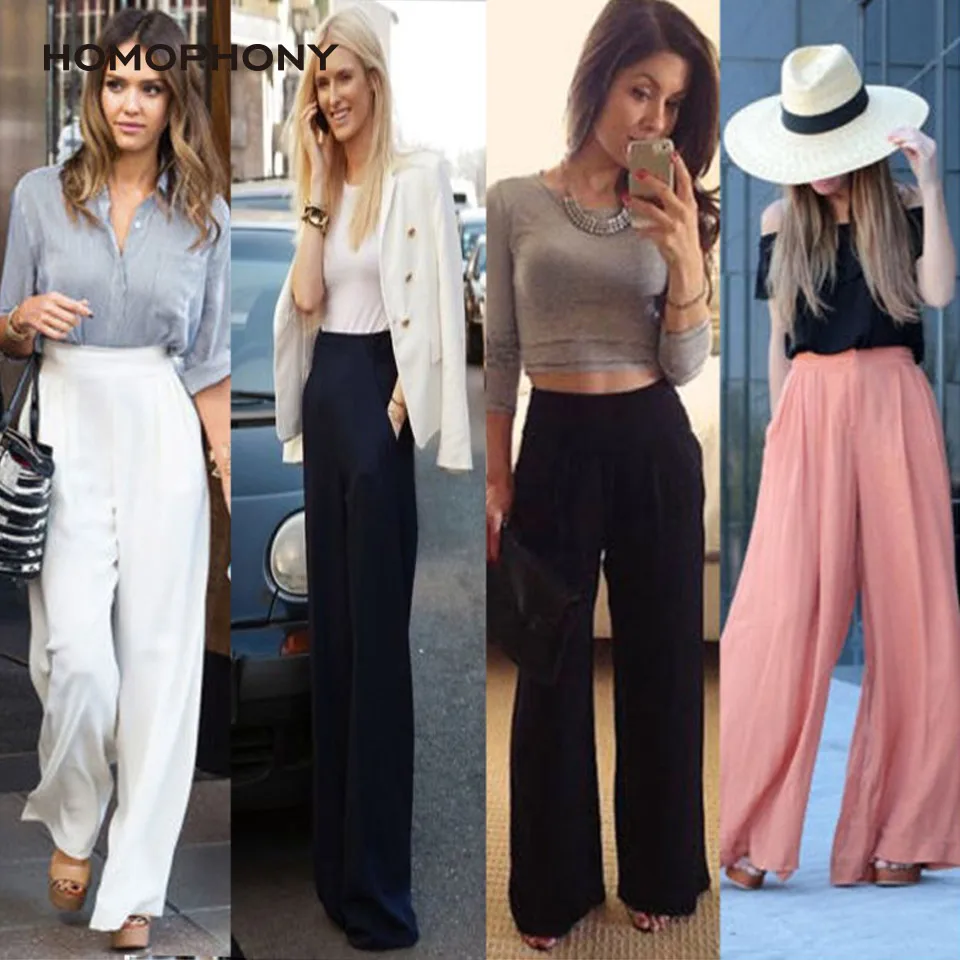 

Homophony Women Pants Long Wide Leg Pants Elegant Fashion Office Ladies Women Clothes Pantalones De Mujer Pantalon Femme Trouser
