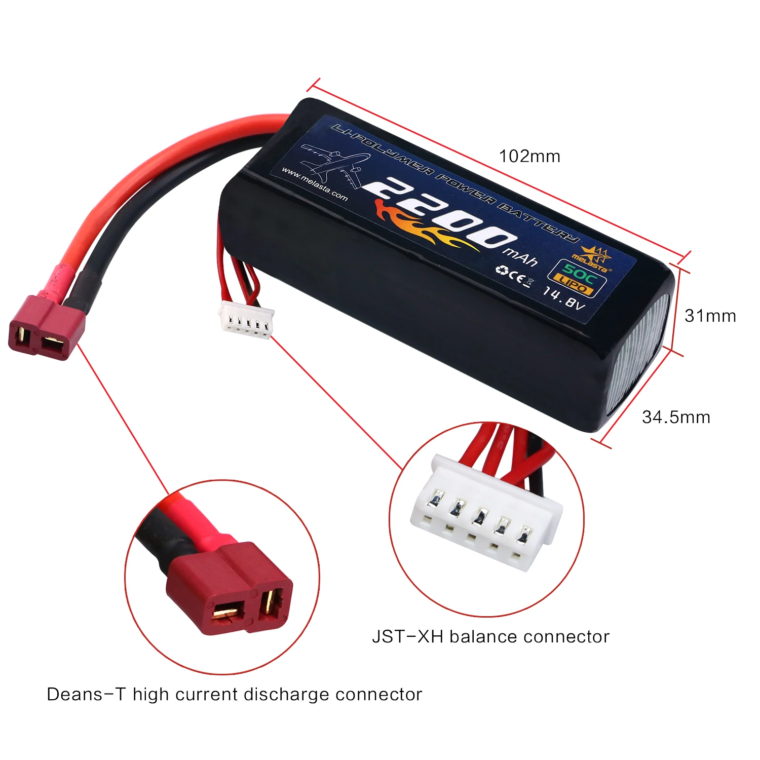 MELASTA 14,8 V 2200mAh 4S lipo аккумуляторные батареи с разъемом разрядки Deans-T для Радиоуправляемый гоночный автомобиль самолет Лодка Грузовик беспилотный самолет