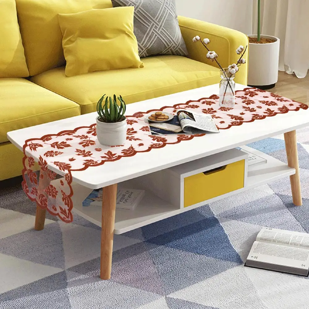 Осенний настольный бегун с кленовыми листьями День благодарения урожая