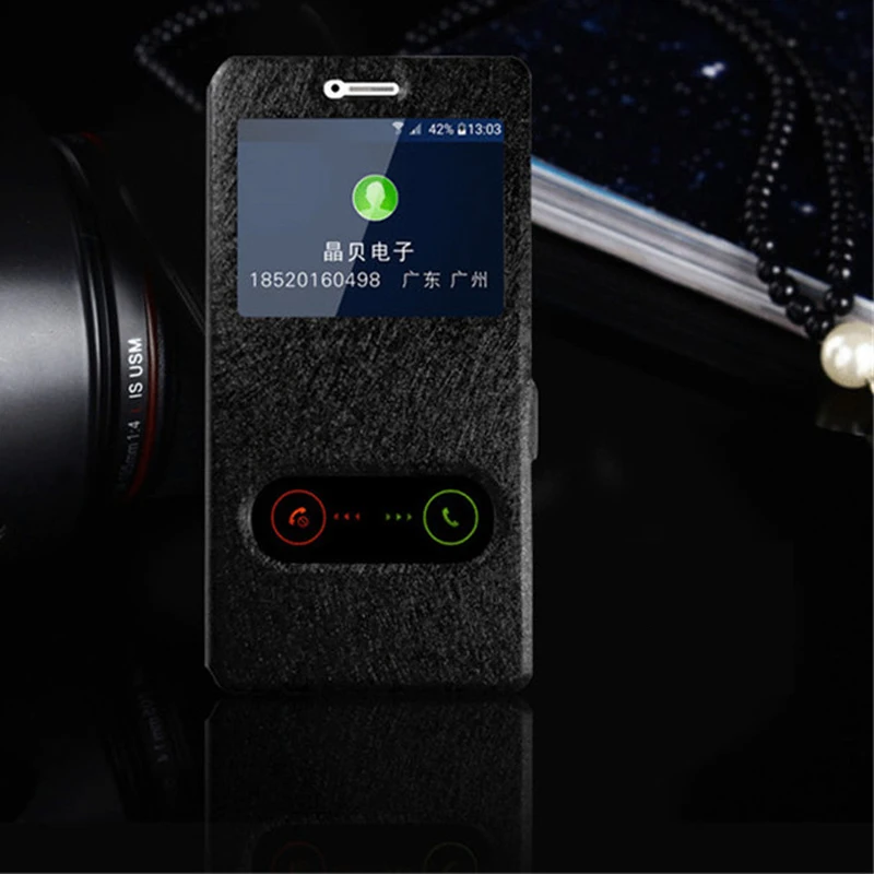 Чехол для Honor 7 Lite быстрое окошко просмотра ответа флип-чехол из искусственной