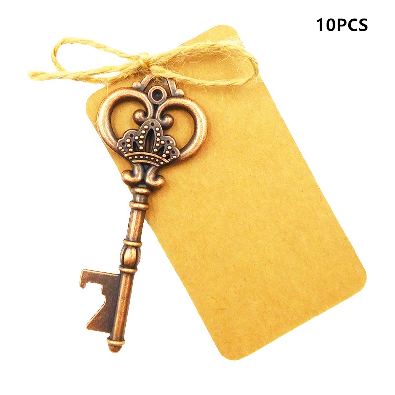 Открывалка для бутылок в форме ключа 10 шт./компл. ретро штопор свадебный подарок