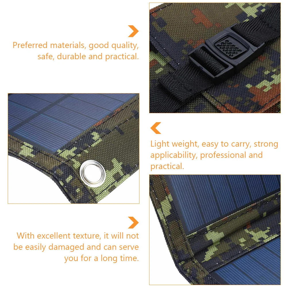 

1 Set 20W Portable Collapsible Solar Panel Charger Professional USB Solar Charging Equipment