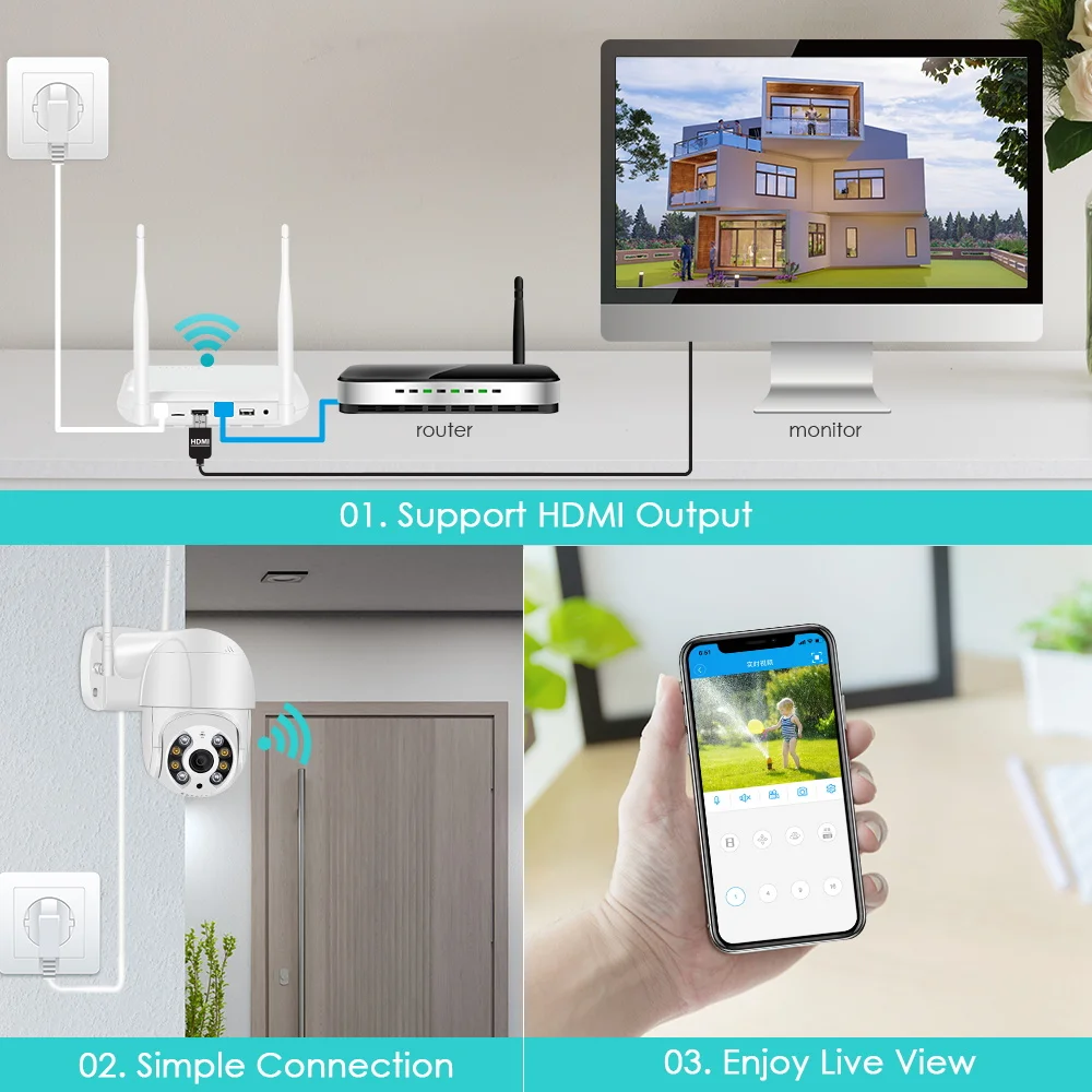 BESDER 8CH WiFi NVR 3MP HD H.265 беспроводной сетевой видеорегистратор для ip-камеры система