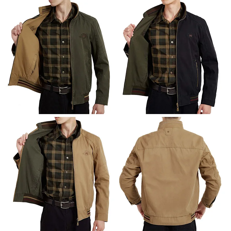 Куртка мужская двусторонняя 2020 хлопок на весну осень|Мужские куртки| |