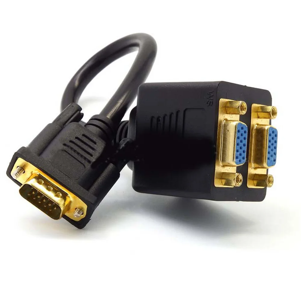 VGA в двойной штепсельный разъем VGA разъем сплиттер соединитель мужчин и женщин конвертер Кабель-адаптер сплиттер коррозионно-стойкий