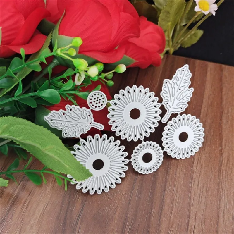 7 шт. Новые цветочные листовые металлические резные штампы высечки форма для