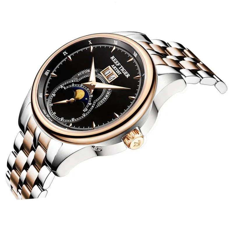 Часы Reef Tiger мужские автоматические из нержавеющей стали|Мужские механические