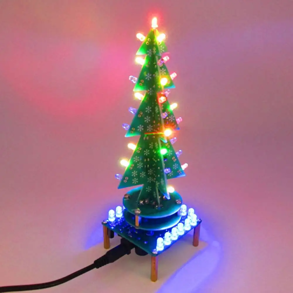 DIY светодиодный светящийся светильник вращающаяся цветная музыкальная елка