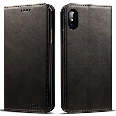 Black 026 Роскошный PU кожаный чехол для iphone X XS Max XR кошелек слот для кредитных карт задняя крышка для iphone 6 6S 7 8 Plus 11 Pro Max телефонные чехлы - Color: Black 026