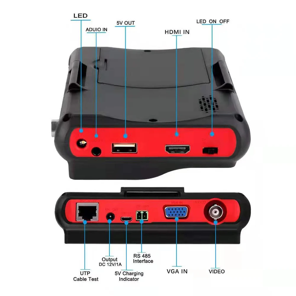 Тестер видеонаблюдения портативная мини камера 8 Мп AHD TVI CVI CVBS RS485 PTZ VGA HDMI|Монитор и
