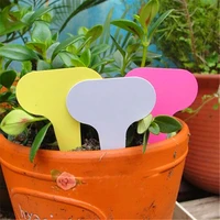 free shipping random color plastic plant seed labels pot marker nursery garden stake tags cute garden labels 50 pcs 4